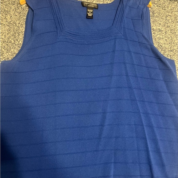 Cable & Gauge Blue Ribbed Sleeveless Tank Top / Plus Size 2X - Picture 3 of 4